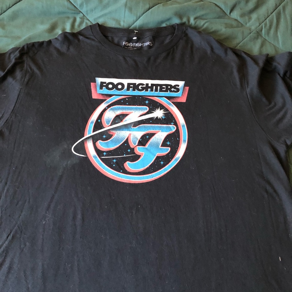 Target Black Foo Fighters Graphic Tee with Red & Blue Logo